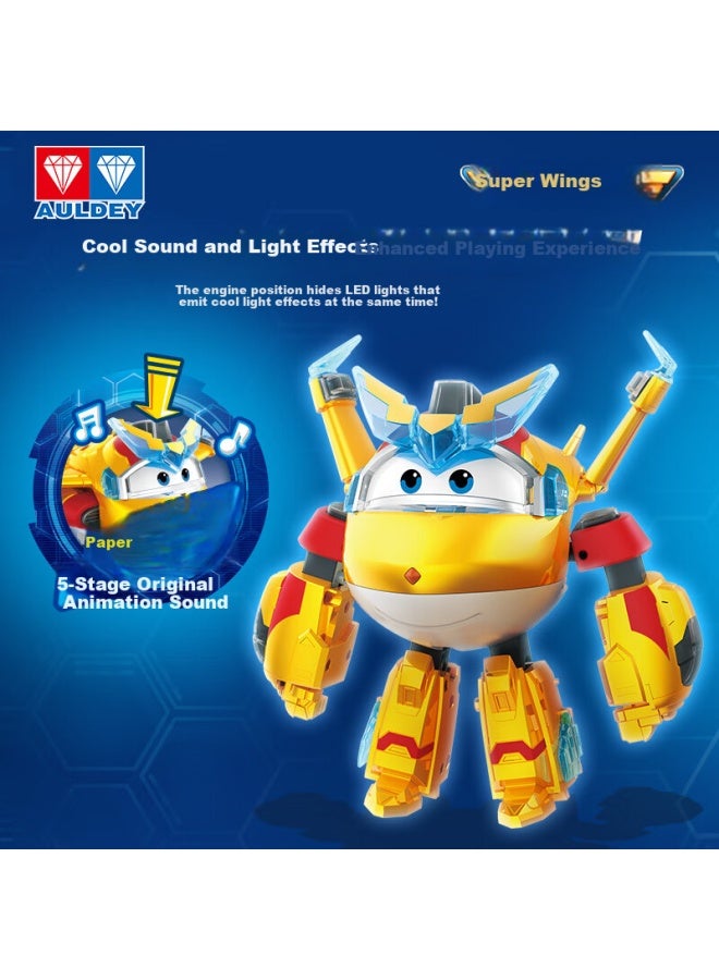 Auldey Super Wings Children's Toy Big Transforming Robot With Voice, Light And Super Equipment Gold Boy Birthday Gift - Image 3