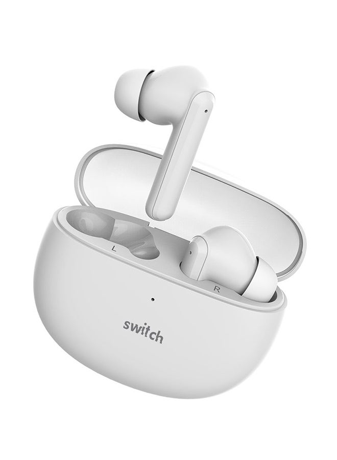 SWITCH TWS-C250 True Wireless Earbuds – ENC | Bluetooth 5.3 | Deep Bass | Long Battery Life | White White - Image 1