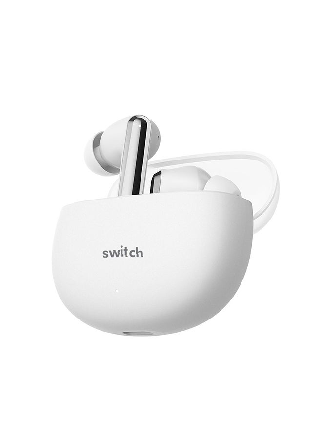 SWITCH TWS-C250 True Wireless Earbuds – ENC | Bluetooth 5.3 | Deep Bass | Long Battery Life | White White - Image 4