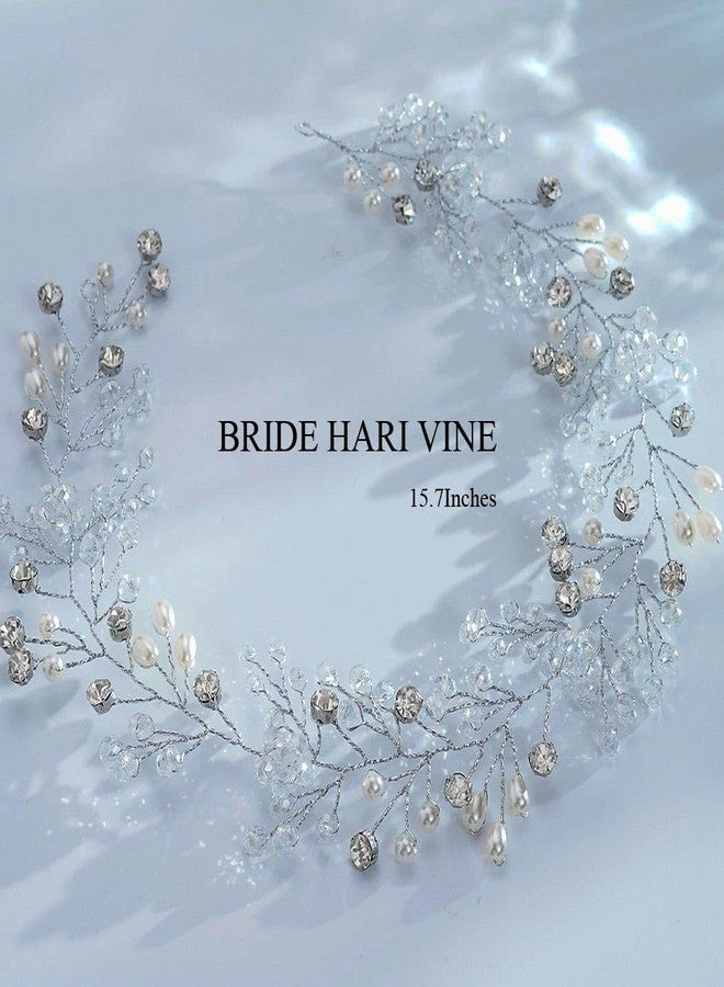 EVILD Bridal Wedding Hair Accessories Silver Rhinestone Hair Pieces for Women - Image 2