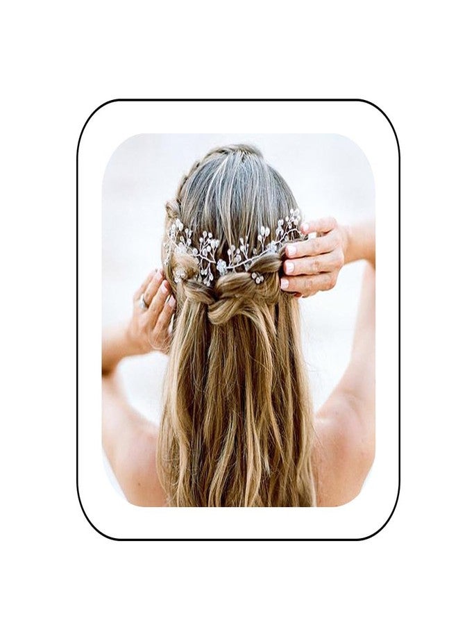 EVILD Bridal Wedding Hair Accessories Silver Rhinestone Hair Pieces for Women - Image 1
