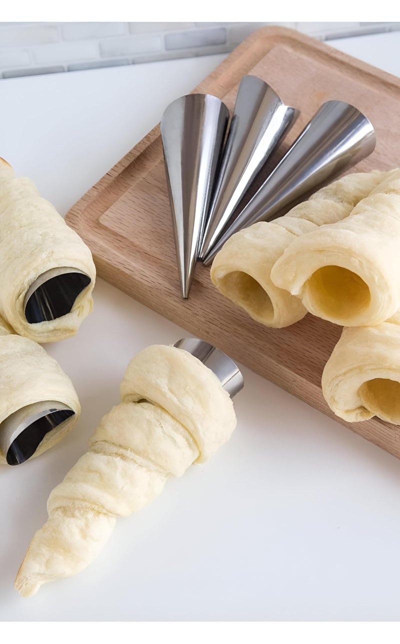 Baking Cones Set - Elevate your dessert game with this versatile set of stainless steel baking cones, perfect for creating delicious cream horns (12 pieces). - Image 5