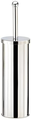 Toilet Brush Holder  Stylish Practical and Discreet Includes leakproof internal plastic liner for cleaning liquids integrated lid for hygienic storage Stainless Steel