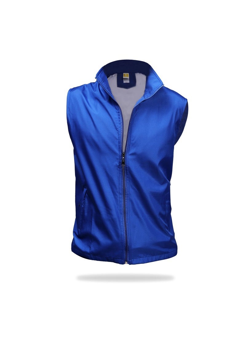 Generic - Elegant Winter Zip-up White Duck Down Cardigan Hoodless Solid Color Straight-leg Comfortable Wool Stand Collar Casual Sweater Color blue - Image 1