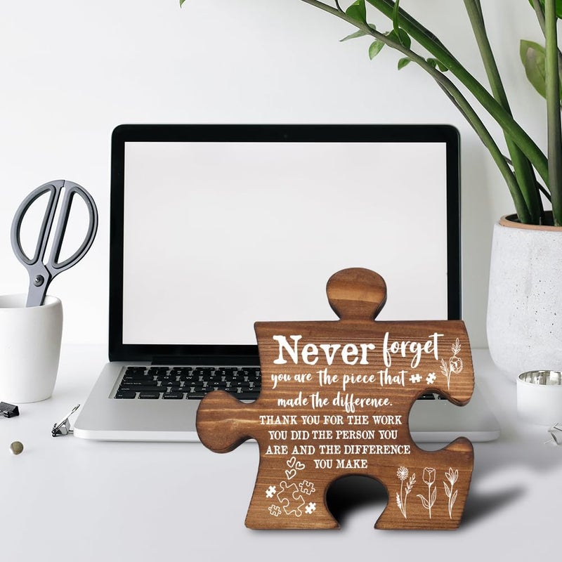 THRXOBN New Job Gifts for Women, Never Forget You Are the Piece That Made the Difference, Inspirational Piece Plaque, Thank You Gift for Teacher Nurse Coworker, 5.5x5.2 Inch,WVV1 - Image 3