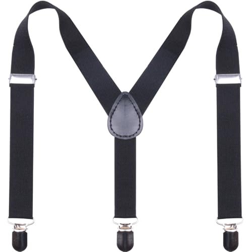 GUCHOL Suspenders for Kids,Toddler - Adjustable Elastic Suspender for Baby,Boys,Girls,Suitable for 1 to 6 old (Black) - Image 1