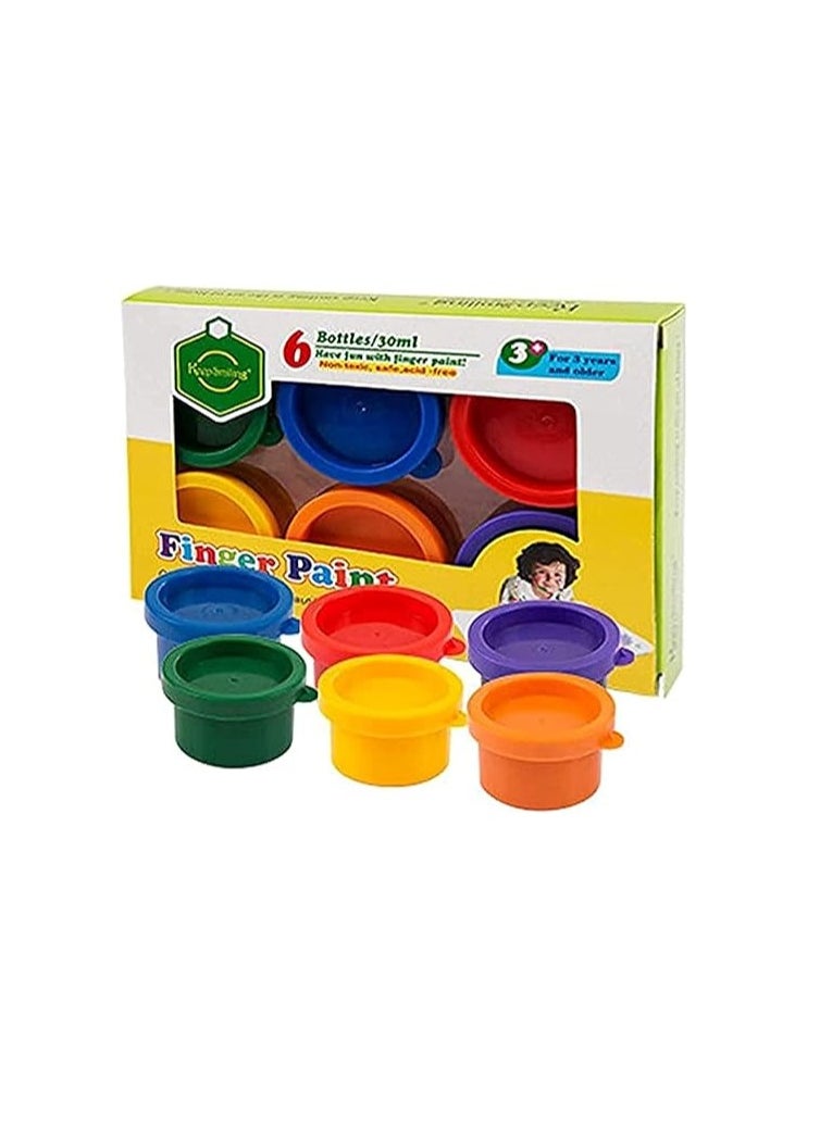 Keep Smiling Keep Smiling 6 Color Non-toxic Washable Kids Finger Paints  - Image 1