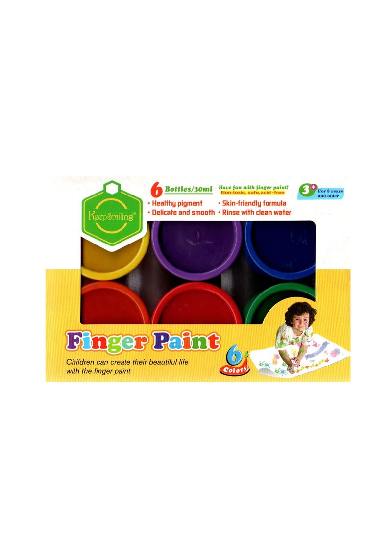 Keep Smiling Keep Smiling 6 Color Non-toxic Washable Kids Finger Paints  - Image 2