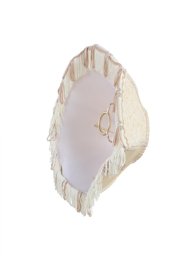 Aspen Creative 55007 Handsewn Scallop Dome Transitional UNO Fringe Lamp Shade in Butter Cream, 4" Top x 10" Bottom x 7" Height, Slip UNO 33mm - Image 4