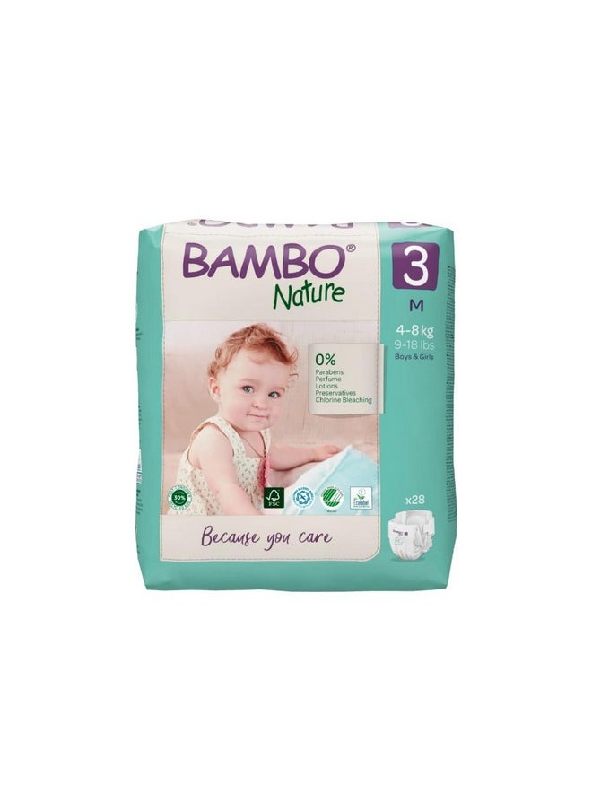 BAMBO NATURE Unisex Premium Eco-Friendly Tape Diapers With Wetness Indicator - M Size, 28 Pieces - Pack Of 3  - Image 4