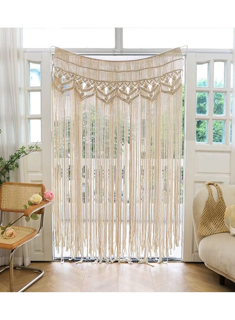 general Hand woven cotton rope Door curtains Tapestry partitions, curtains Wall decoration ins Wedding Bohemian waves - Image 1