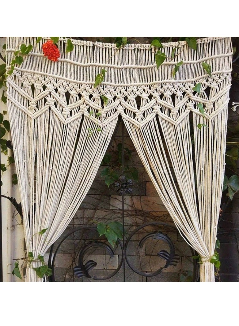 general Hand woven cotton rope Door curtains Tapestry partitions, curtains Wall decoration ins Wedding Bohemian waves - Image 2