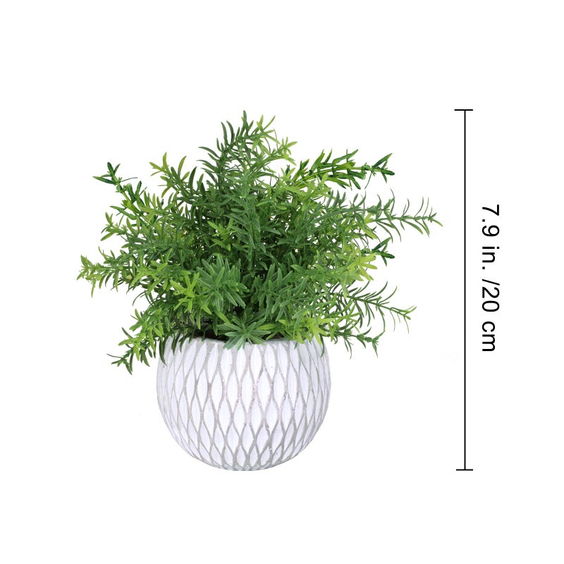 Winlyn Winlyn 3 Pcs Small Potted Plants Artificial Eucalyptus Rosemary Plants and Aloe Succulent Plant in Gray Geometric Cement Pots for Gifts Table Windowsill Shelf Home Bathroom Indoor Outdoor Green Decor - Image 2