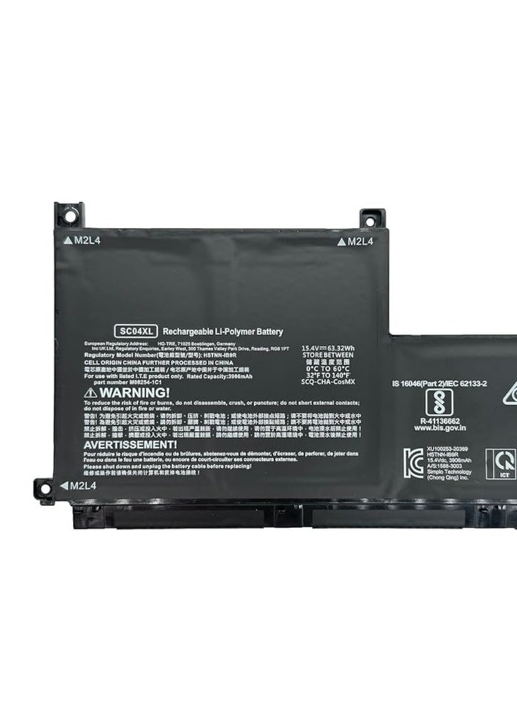 Terabyte بطارية لابتوب SC04XL HSTNN-IB9R M07392-005 M08254-1C1 L777034-005 SC04063XL بديلة لجهاز HP Envy 14-EB 14-EB0376NG 14-EB0010NR 14-EB07755 NR Series (15,00) 2V 63.32Wh - Image 2