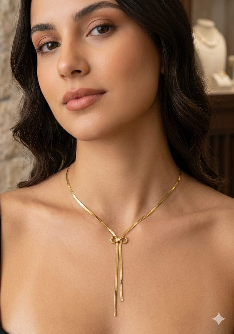 Women's Delicate Bow Knot Necklace - Classic and Elegant Accessory