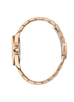 Lee Cooper ساعة لي كوبر النسائية، شاشة تناظرية وحزام معدني - LC08033.420، ذهب وردي  - Image 3