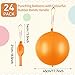 HSLCGF 24 Pcs Orange Punch Balloons Bounce with Rubber Band Handle Punching Balloon Heavy Duty for Birthday party favors Kids Orange - Image 4