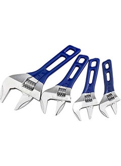 ماركة غير محددة مفتاح ربط adjustable بفتحة كبيرة ومقبض قصير 4'' 5'' 6'' 8 (4'' + 5'' + 6'' + 8، أزرق)  - Image 5