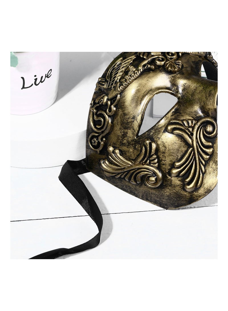 KASTWAVE Half Face Masquerade Mask for Men, Phantom Of The Opera Mask Half Face Roman Warrior Mask Prom Mardi Gras Carnival Venetian Mask (Brass Color) - Image 5