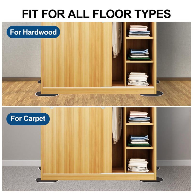 Ezprotekt Reusable Large Furniture Movers Sliders for Carpet and Hardwood Floors-8 Pack 9-1/2" Oval Moving Pads Protector for Heavy Duty Sofa Bed Table Desk,Quickly and Easily Move Any Item, Beige - Image 3