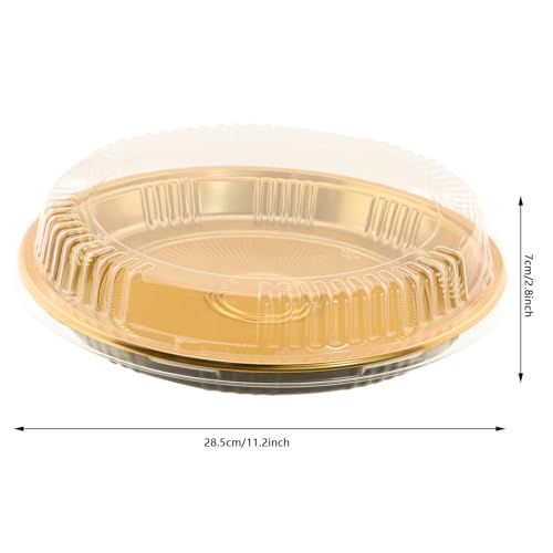Tamnjvrr 5 Pcs Disposable Pie Carrier with Clear Lid Round Cake Cupcake Container for Pies Cake Slice Candy Pizza Salads Meal Prep (11 Inch) - Image 2
