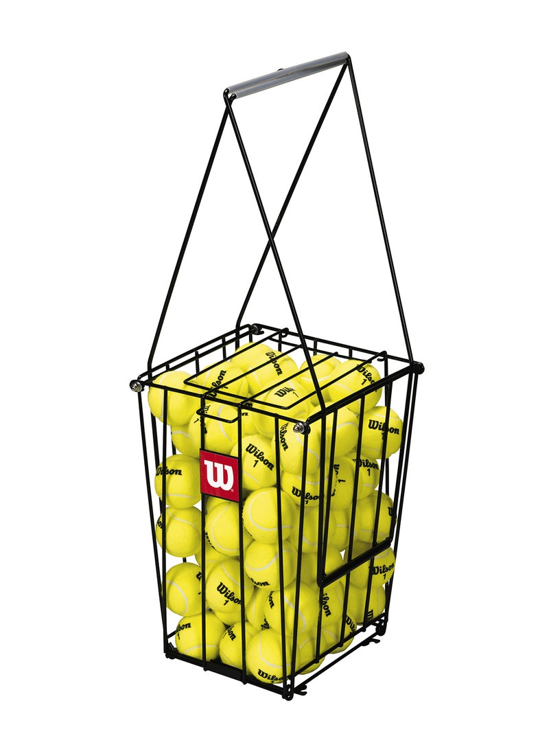 Wilson Tennis Balls Pick Up Basket, 75 balls capacity, steel hopper - Image 1