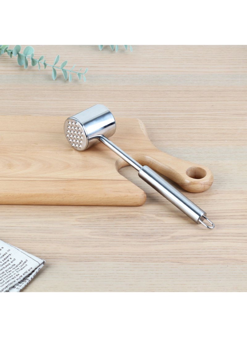 DANUBE HOME Chef's Delight Stainless Steel Meat Tenderizer Hammer – Heavy-Duty Kitchen Tool for Easy Meat Softening & Flattening, Durable, Ergonomic Handle, Perfect for Home Cooking & BBQ L26.5XW5.7XH5Cm