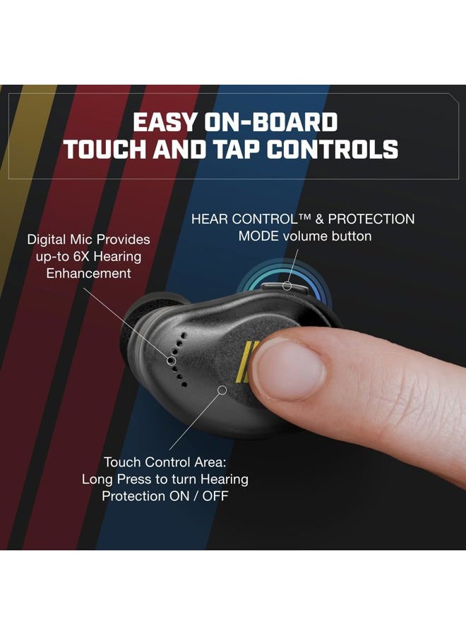AXIL سماعات أذن لاسلكية XCOR PRO NASCAR بلوتوث — سماعات HearPRO مع تحكم باللمس — تحسين بلوتوث — حماية السمع — مقاومة للغبار والماء — مقاومة للرياح سماعات أذن لاسلكية حقيقية - Image 4