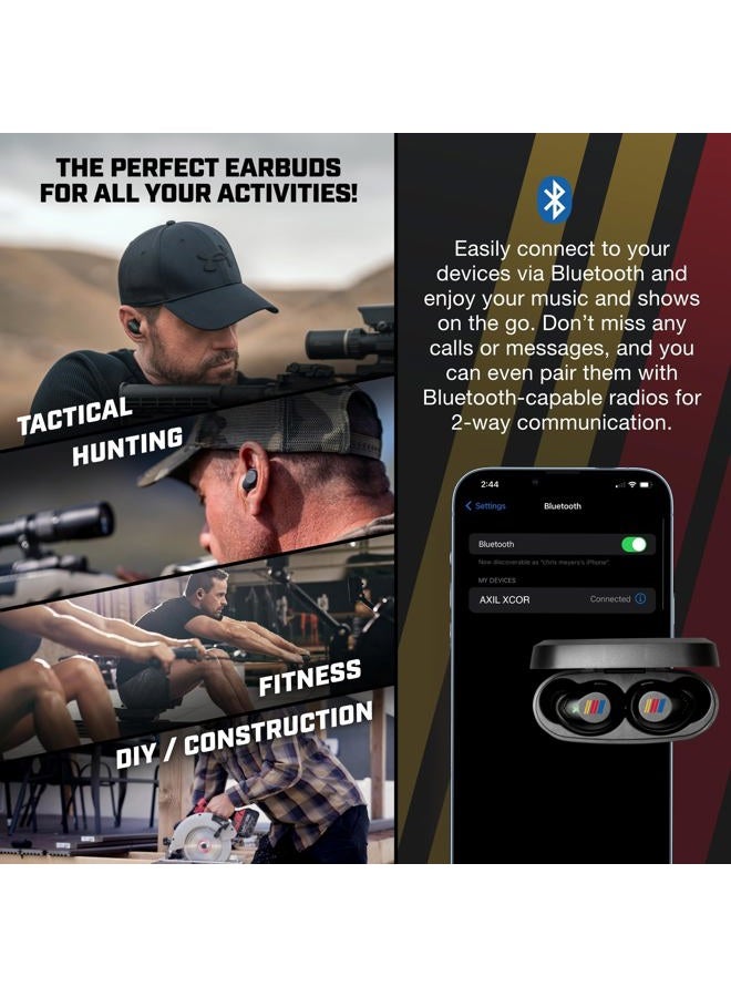 AXIL سماعات أذن لاسلكية XCOR PRO NASCAR بلوتوث — سماعات HearPRO مع تحكم باللمس — تحسين بلوتوث — حماية السمع — مقاومة للغبار والماء — مقاومة للرياح سماعات أذن لاسلكية حقيقية - Image 5