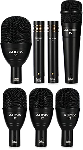AUDIX FP7 Fusion Series 7piece Drum Mic Kit for Kick Snare Toms and Overheads with Travel Case Black - Image 1