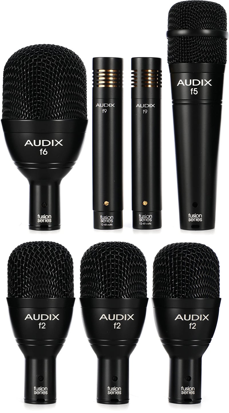 AUDIX FP7 Fusion Series 7piece Drum Mic Kit for Kick Snare Toms and Overheads with Travel Case Black - Image 2