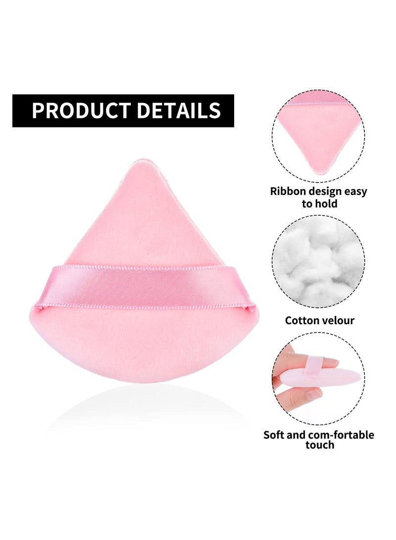 ORiTi قطعتان من بودرة الوجه المثلثة منتفخة لمستحضرات التجميل وقابلة للغسل وإعادة الاستخدام وإسفنجة مكياج ناعمة من القطيفة - Image 3