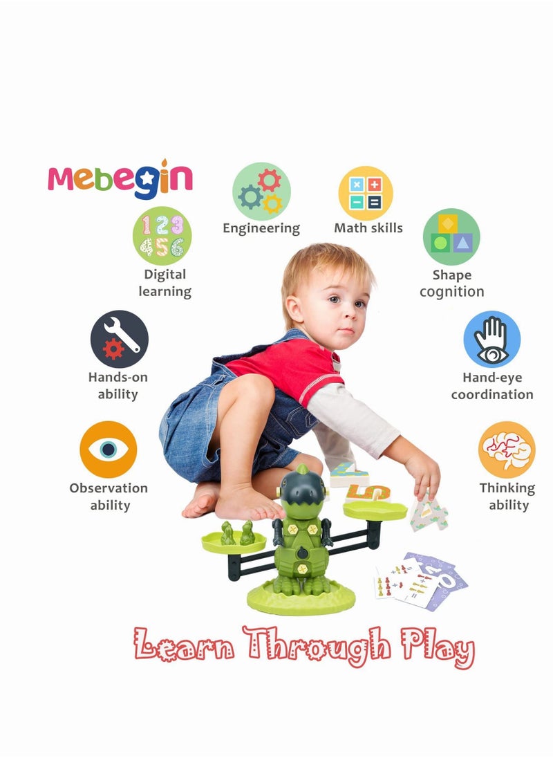 MEBEGIN Balance Counting Toys, Dinosaur Math Game for Boys Girls Number Learning Toy Birthday Gifts for 3 4 5 6 Year Old Educational Toys Games for Kindergarten Preschool  - Image 3