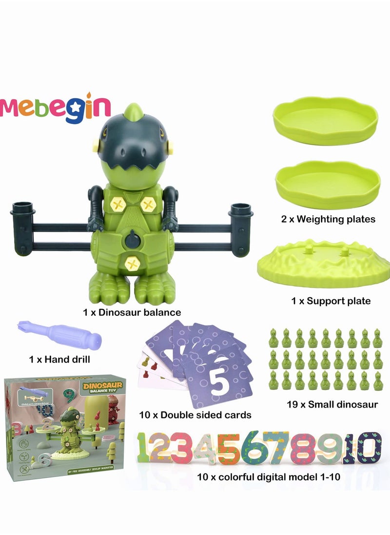 MEBEGIN Balance Counting Toys, Dinosaur Math Game for Boys Girls Number Learning Toy Birthday Gifts for 3 4 5 6 Year Old Educational Toys Games for Kindergarten Preschool  - Image 2