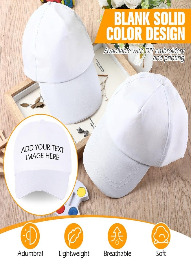JaGely DIY Baseball Caps DIY Creative Painting Adjustable White Baseball Hat Kids Adults for Camp Outdoor Sports Painting(30 Pcs) - Image 3