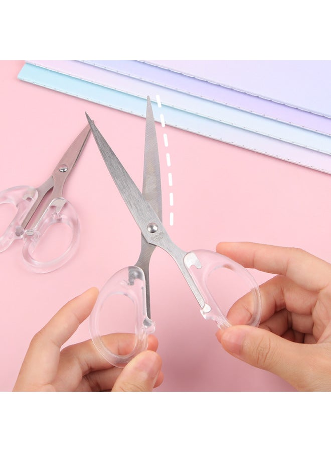 HELPS Simple Office Scissors Transparent Hand Account Portable Handmade Small Scissors Student Art Paper Cutting Knife - Image 2