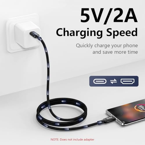 Verilux® 9.8FT Type C to Micro USB Cable, 5V/2A Micro USB Cable Fast Charging Nylon Braided, 480Mbps High-Speed Micro USB Data Cable, Compatible with Power Banks, Smartphones, Tablets, Cameras - Image 4