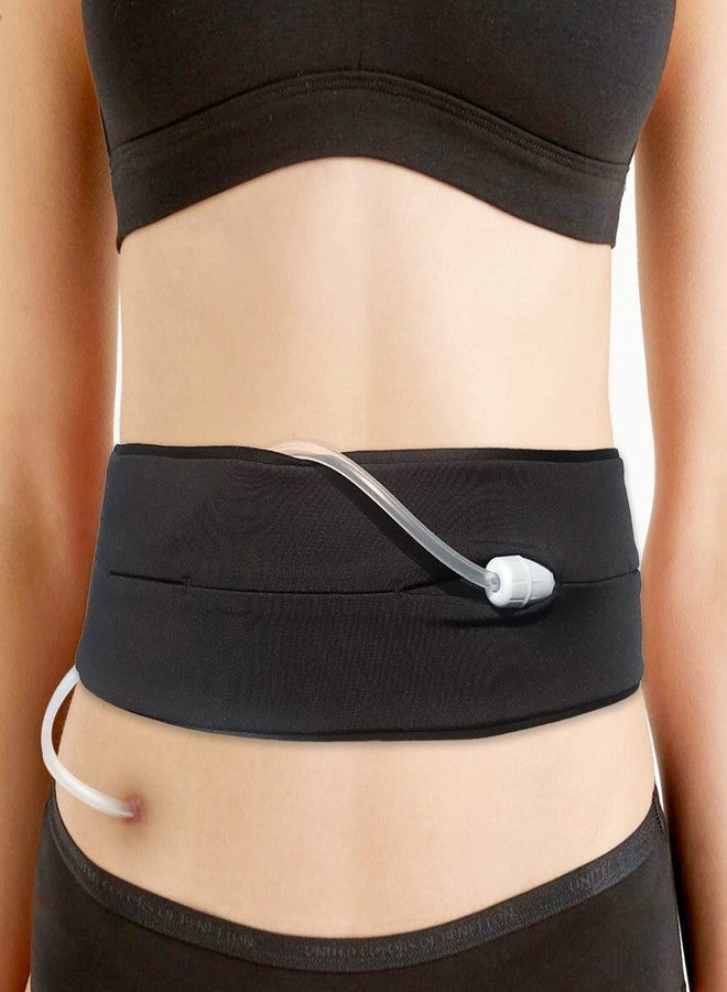 EaseToU Comfortable Peritoneal Dialysis Belt PD Catheter Holder with Slits Waistband Fanny Pack Feeding Tube G-Tube PEG Accessories Safety Secure Patients Nuring Black,Medium(29"-41") - Image 1