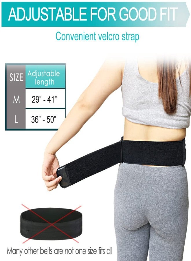 EaseToU Comfortable Peritoneal Dialysis Belt PD Catheter Holder with Slits Waistband Fanny Pack Feeding Tube G-Tube PEG Accessories Safety Secure Patients Nuring Black,Medium(29"-41") - Image 4