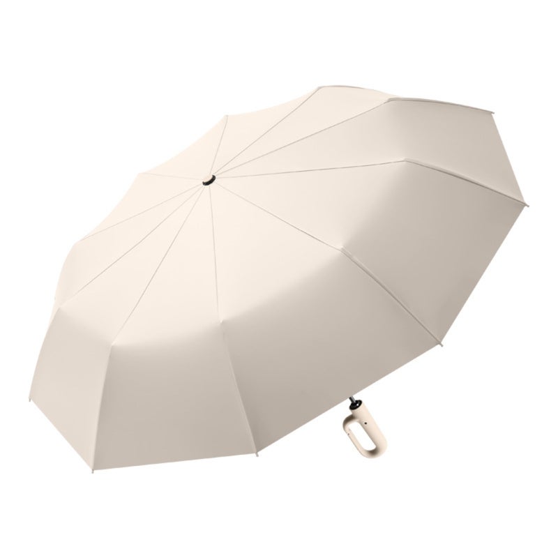 QWB ReflectoShield - Inverted Windproof Umbrella with Carabiner Handle, 46-inch Portable Folding Rain Umbrella for Women & Men, 10 Ribs - Image 4