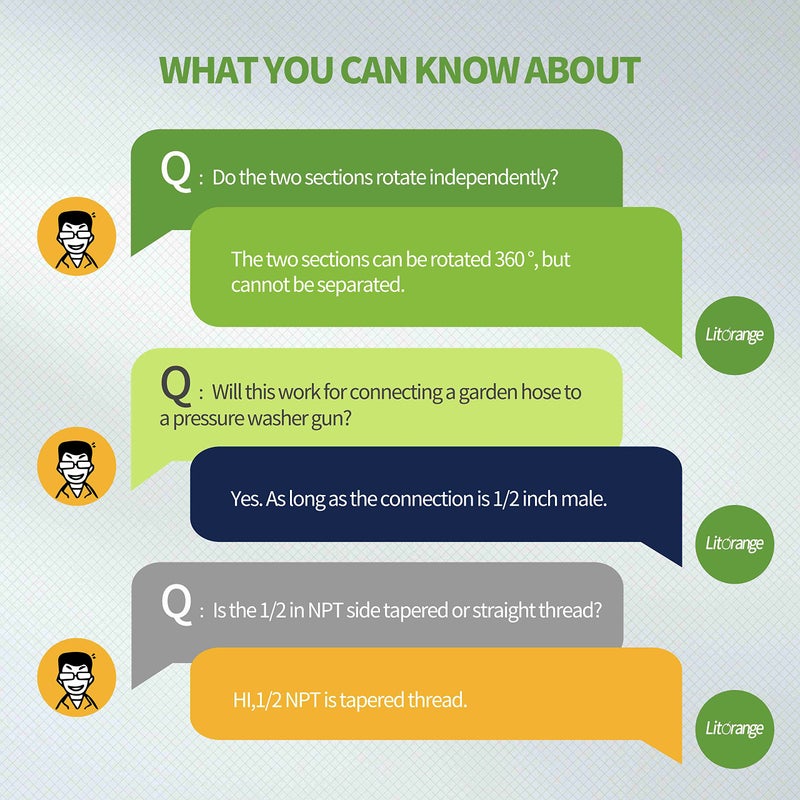 LitOrange ليتورانج (عبوة 2 من موصلات النحاس الخالي من الرصاص لخرطوم الحديقة، 3/4" GHT إلى 1/2" NPT، موصل دوار سريع من غرين ثامب، خيوط مزدوجة ذكر وأنثى GHT 3/4" x 1/2" NPT)  - Image 4
