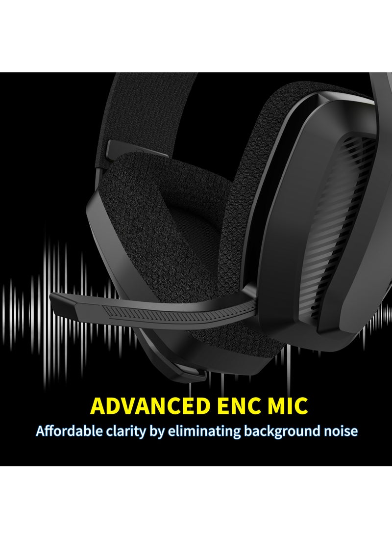 بنيون - BW06 2.4G سماعة ألعاب لاسلكية مع ميكروفون فليب ENC للكمبيوتر الشخصي ، PS4 ، PS5 ، سماعة بلوتوث ثنائية الوضع للألعاب - Image 1
