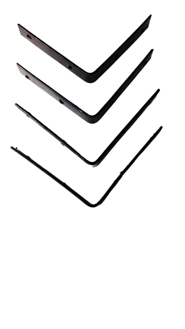 FTE Black L Angles Clamps Brackets Made of Strong Iron A Set of 4 Pieces for shelve Support with Double Hole Size 4x4 inch 11x12cm - Image 3