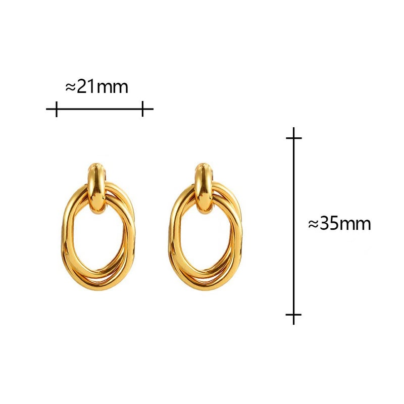 Geometric C-Shape Gold Earrings for Women - Minimalist Luxury Design, Stainless Steel, Trendy Statement Jewelry