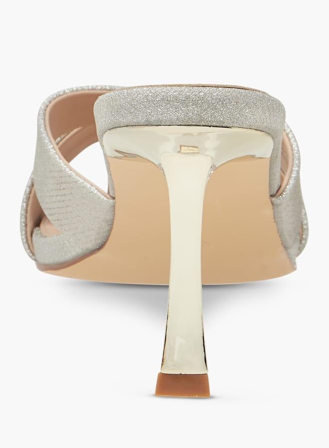 Flora Bella By Shoexpress Women Textured Cross Strap Sandals with Stiletto Heels - Image 5