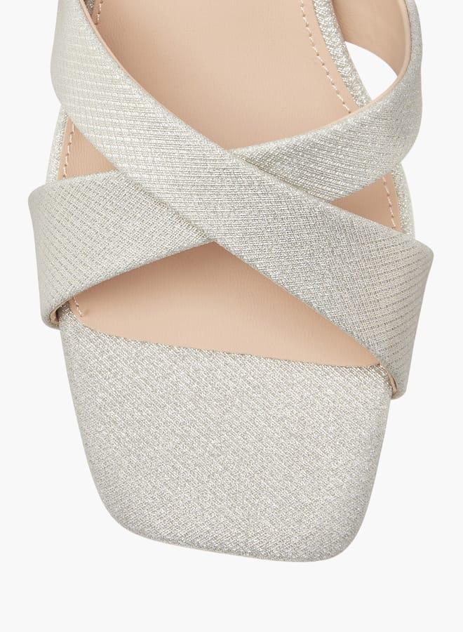 Flora Bella By Shoexpress Women Textured Cross Strap Sandals with Stiletto Heels - Image 4