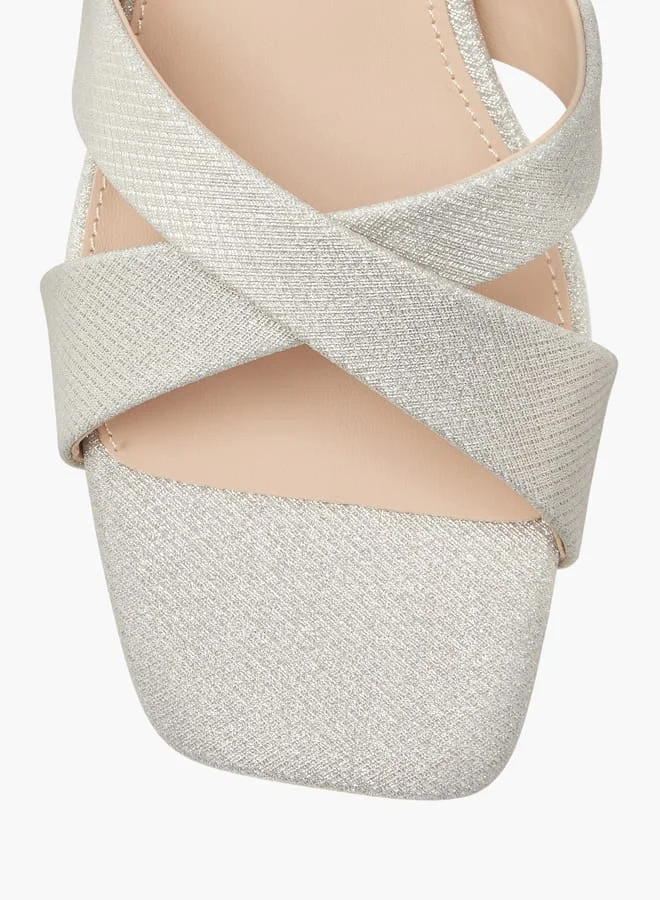 Flora Bella By Shoexpress Women Textured Cross Strap Sandals with Stiletto Heels