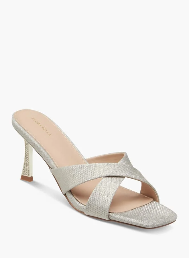 Flora Bella By Shoexpress Women Textured Cross Strap Sandals with Stiletto Heels