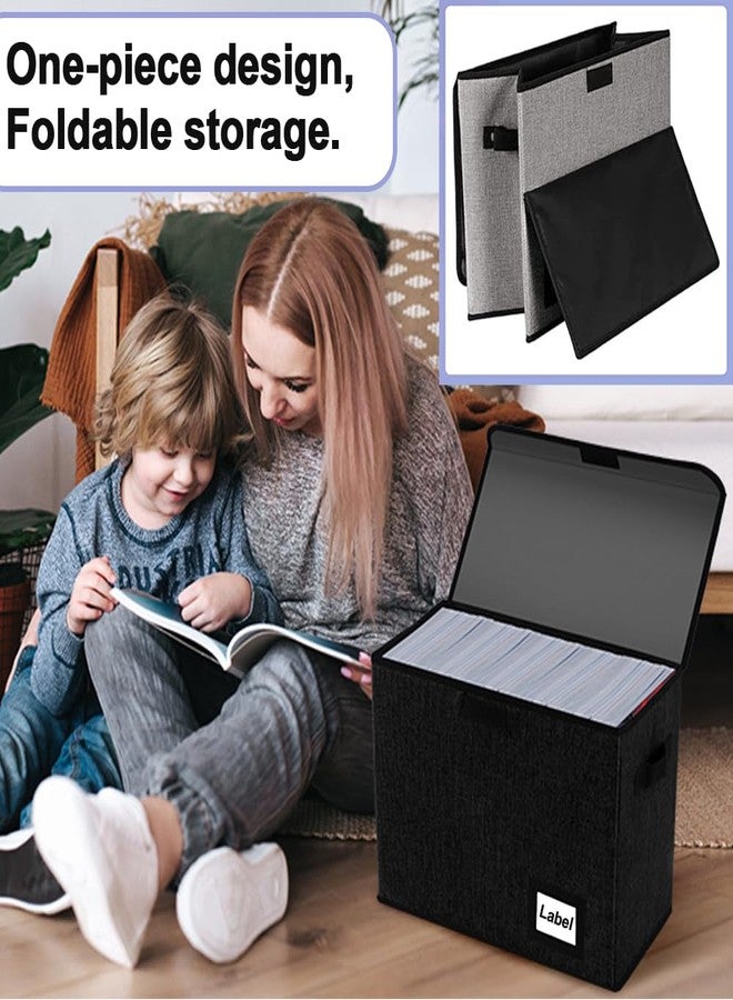 GIBENUO Comic Book Storage Box 15.5" X 7.5" X 11.3", Collapsible Holds 160-180 Comic Book Organizer Heavy Duty Comic Book Bin Container (2 pack, black) - Image 5