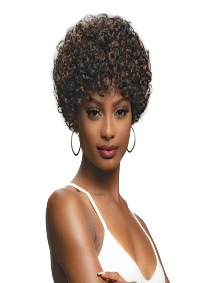 Janet Collection - Lavish Platinum Darcie Wig - 100% Human Hair Blend - Natural Coily Curly Style (1) - Image 1